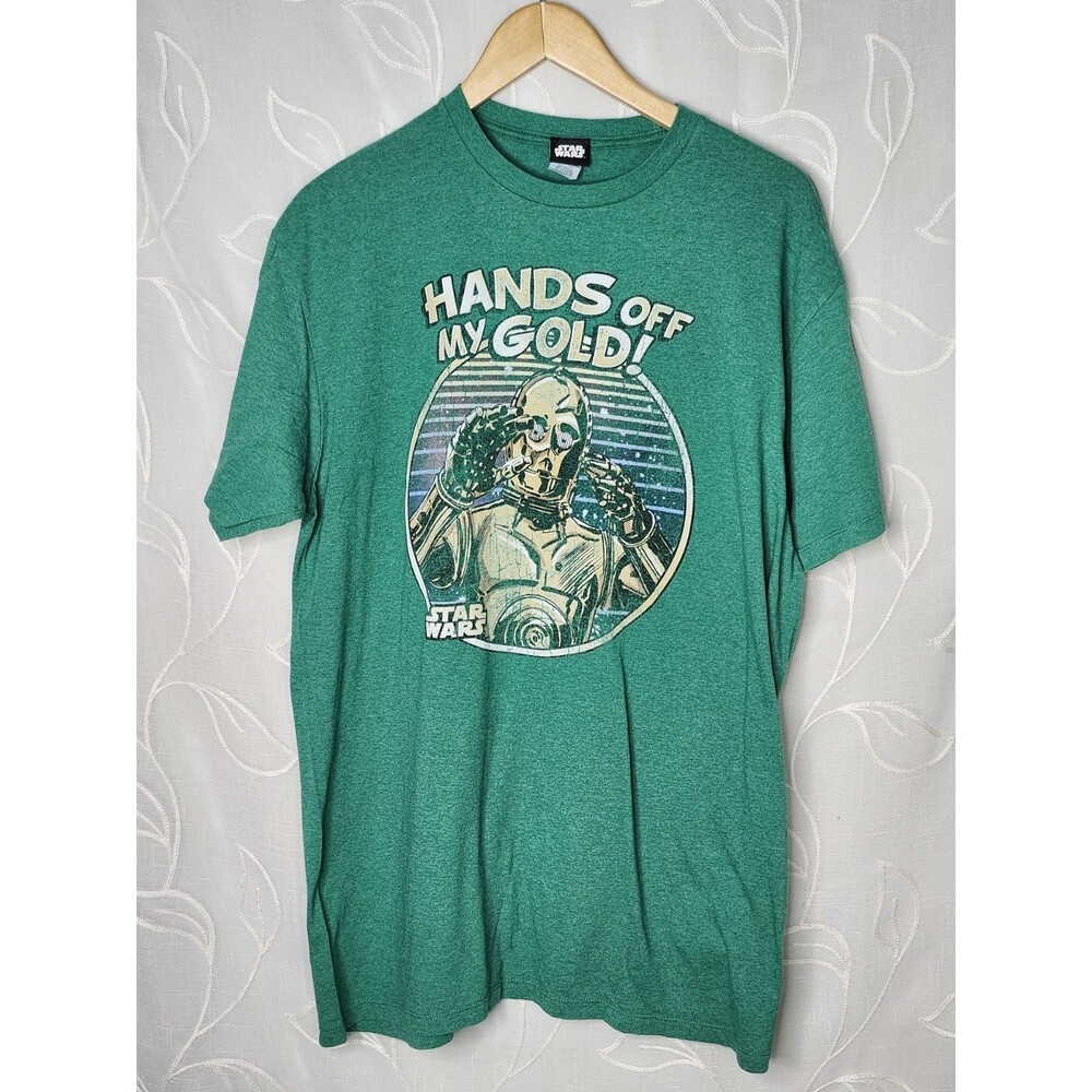 Vintage Star Wars T-Shirt Men's XL Green Movie Logo Y2K Graphic Tee